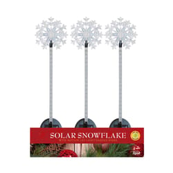 Alpine LED 33 in. Solar Snowflake Garden Stake Pathway Decor