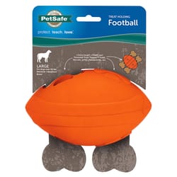 PetSafe Sportsmen Orange Rubber Football Treat Holding Toy Large 1 pk