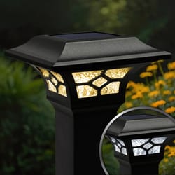 Classy Caps Matte Black Solar Powered 1 W LED Post Cap Light 1 pk