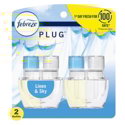 Febreze Plug Linen and Sky Scent Air Freshener Oil Refill 1.75 oz Liquid 2 pk