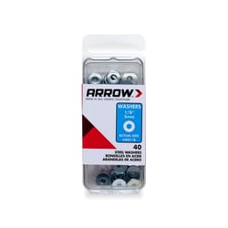 Arrow 1/8 in. D Steel Flat Washers Silver 40 pk