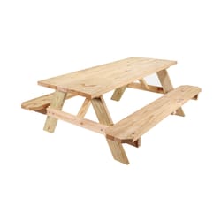 Outdoor Essentials Wood Brown 72 in. Rectangle Picnic Table