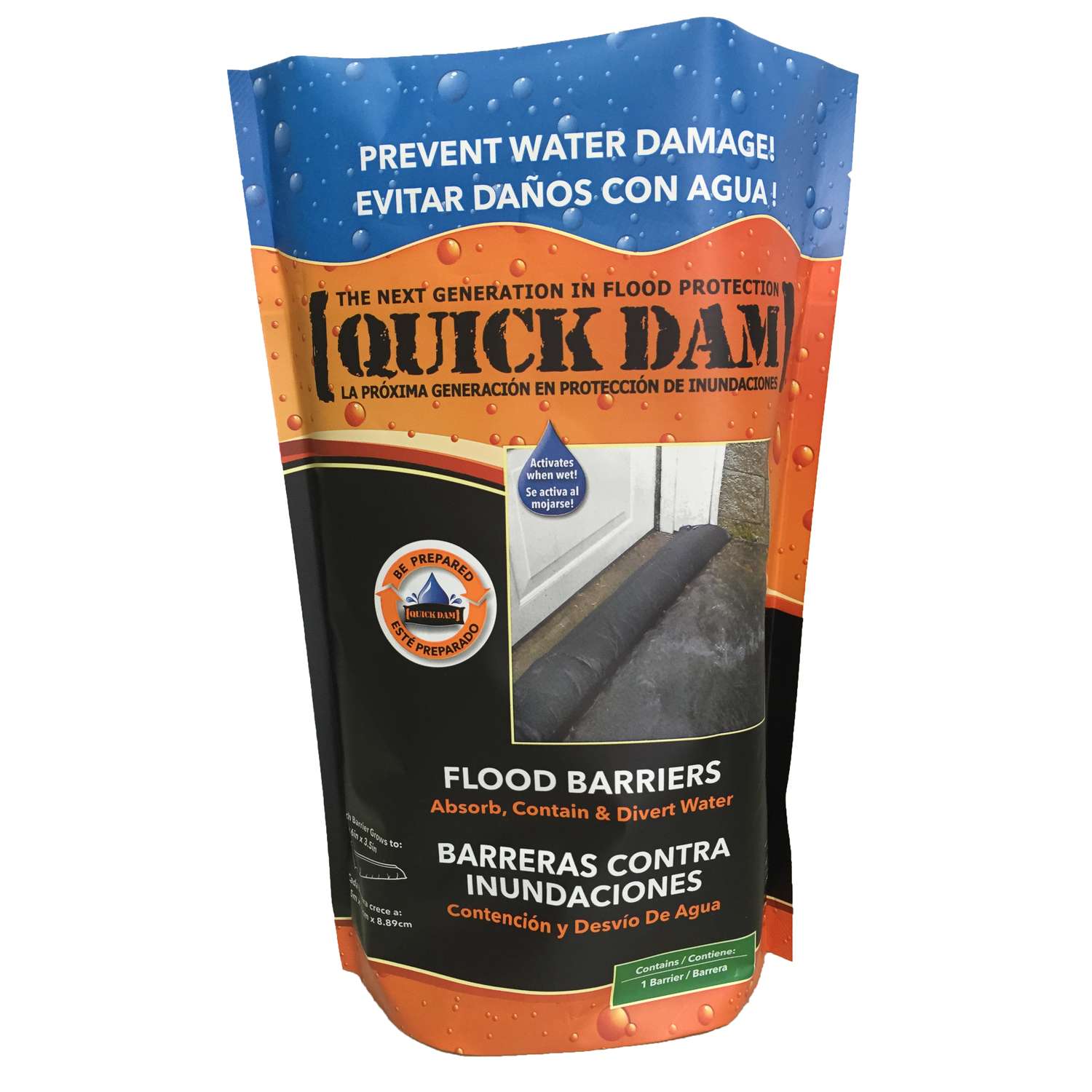 Quick Dam Flood Barrier 3.5 in. H x 6.5 in. W x 60 in. L Flood Barrier
