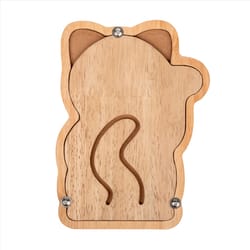 Kikkerland Lucky Cat Money Bank Rubberwood/Acrylic 1 pk