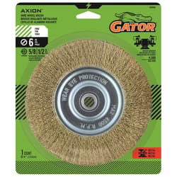 Gator 6 in. Fine Cable Twist Wire Wheel Brush Brass Coated Steel 4500 rpm 1 pc