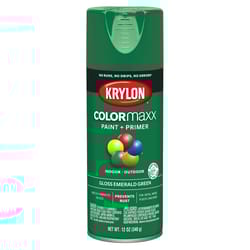 Krylon ColorMaxx Gloss Emerald Green Paint + Primer Spray Paint 12 oz.