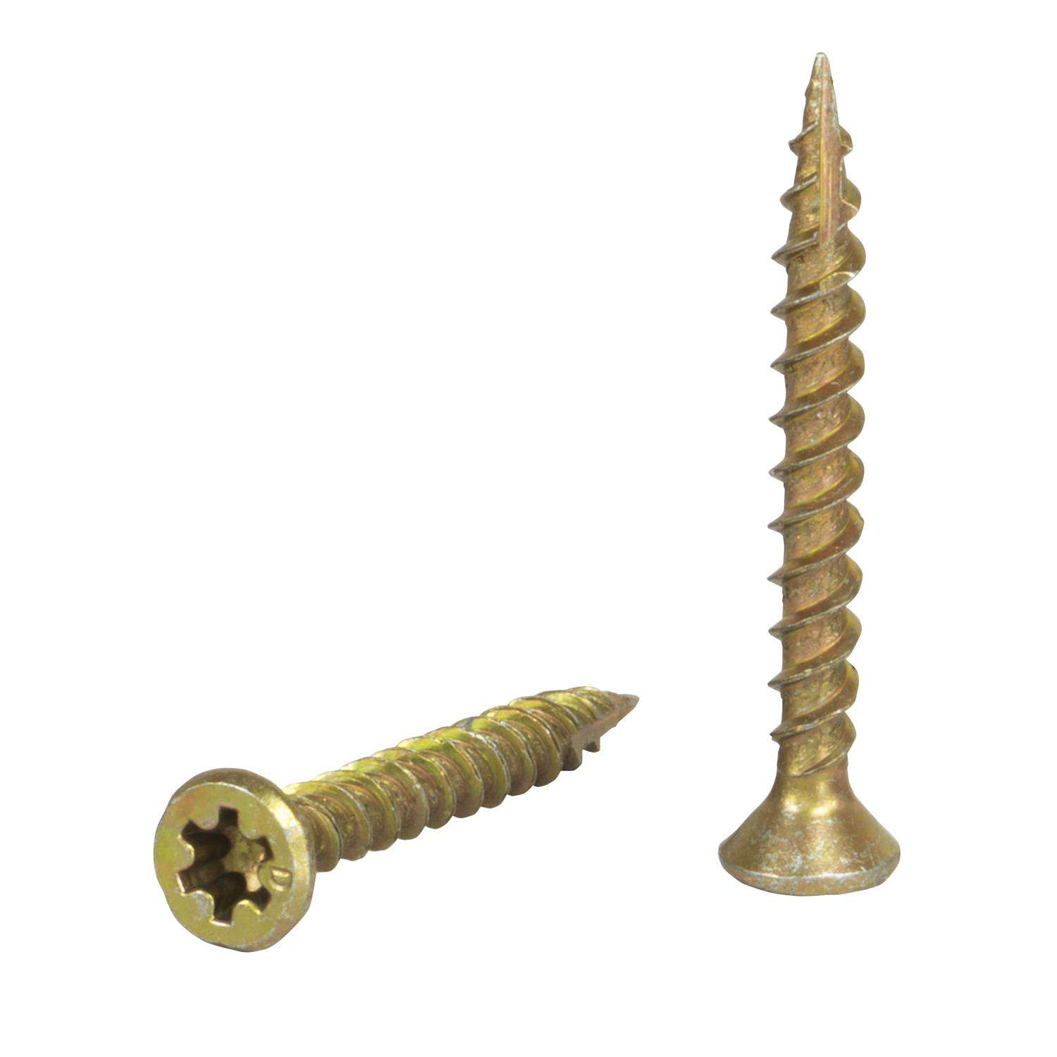 Senco No. 8 X 1 1/2 in. L Rex Yellow Zinc Wood Screws 1000 pk Ace
