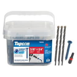 Tapcon 3/16 in. in. X 1-3/4 in. L Star Flat Head High/Low Concrete Screws