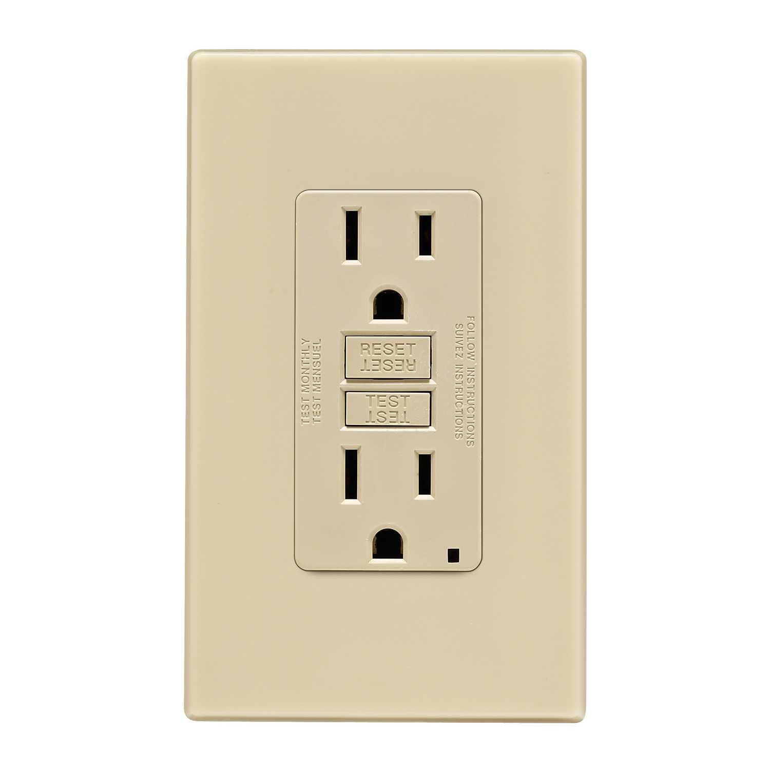 Leviton 15 amps 125 volt Ivory GFCI Outlet 515R 1 pk Ace Hardware