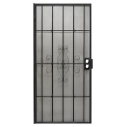 Precision 81-3/4 in. H X 32 in. W Regal Black Steel Security Door