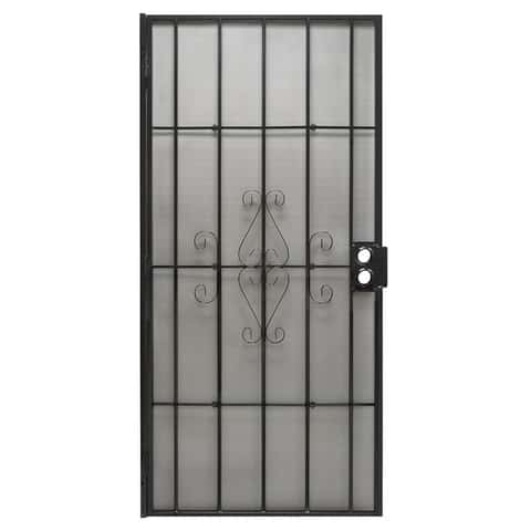 Precision 81-3/4 in. H X 36 in. W Regal Black Steel Security Door Precision 81-3/4 in. H X 36 in. W Regal Black Steel Security Door