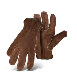 Boss Men's Indoor/Outdoor Driver Work Gloves Brown L 1 pair