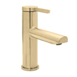 Huntington Brass Euro 2 Satin Brass Modern Single-Hole Bathroom Sink Faucet 4 in.