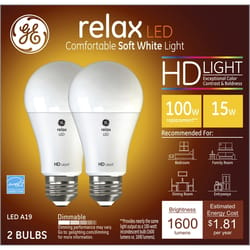 GE A19 E26 (Medium) LED Bulb Soft White 75 Watt Equivalence 2 pk