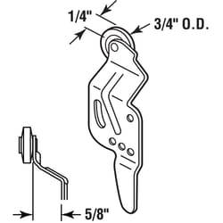 Prime-Line 3/4 in. D X 1/4 in. L Mill Nylon/Steel Wardrobe Door Roller Assembly 2 pk