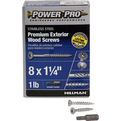 HILLMAN Power Pro No. 8 Ga. X 1-1/4 in. L Stainless Steel Star Flat Head Exterior Deck Screws 1 lb 2