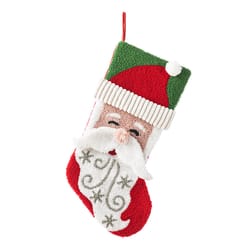 Glitzhome Multicolored Santa Christmas Stocking