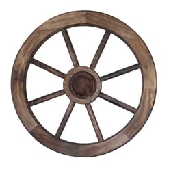 Leigh Country Brown Wood 18 in. H X 18 in. W Decorative Wagon Wheel