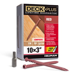 HILLMAN Deck Plus No. 10 Ga. X 3 in. L Red Star Flat Head Composite Deck Screws 1 lb 54 pk