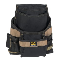CLC 3.75 in. W X 14.25 in. H Polyester Tool Bag 11 pocket Black/Tan 1 pc