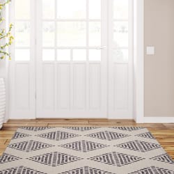 Linon Home Decor 3 ft. W X 5 ft. L Gray/Ivory Hamas Polyester Area Rug