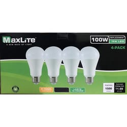 MaxLite A19 E26 (Medium) LED Bulb Soft White 100 Watt Equivalence 4 pk