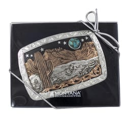 Montana Silversmiths Desert Moon Turquoise Cactus Rose Gold/Silver Belt Buckle