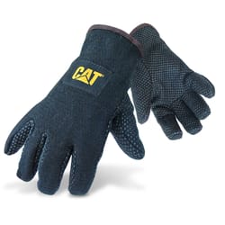 CAT Men's Indoor/Outdoor Dotted Jersey Work Gloves Black L 1 pair