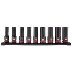 Milwaukee Shockwave 1/2 in. drive Impact Rated Deep Socket Set 9 pc