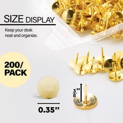 Bazic Products Regular Gold Thumb Tacks 200 pk