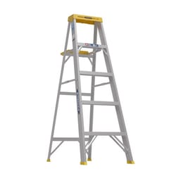 Werner 5 ft. H Aluminum Step Ladder Type I 250 lb. capacity