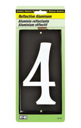 Hy-Ko 3-1/2 in. Reflective White Aluminum Nail-On Number 4 1 pc