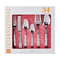 International Silver Loring Silver Stainless Steel Flatware Set 34 pc