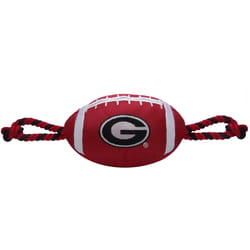 Pets First NFL Multicolored Nylon Georgia Bulldogs Football Dog Toy 1 pk