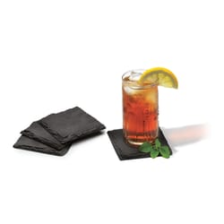 Spectrum .25 in. H X 4 in. L Slate Poly Resin Coaster Set