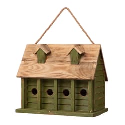 Glitzhome 12.25 in. H X 8.75 in. W X 14.25 in. L Metal and Wood Bird House