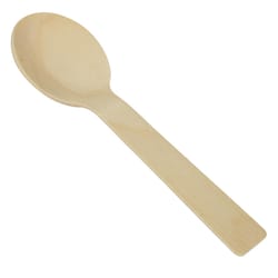 R&M International Brown Birch Wood Disposable Wood Spoon