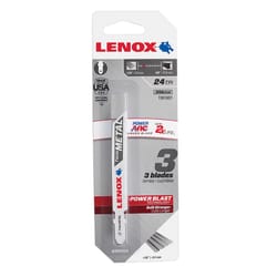 Lenox Power Arc 3-5/8 in. Bi-Metal T-Shank Jig Saw Blade 24 TPI 3 pc