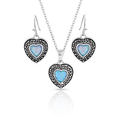 Montana Silversmiths Women's Depths of My Heart Blue/Silver Jewelry Sets Water Resistant