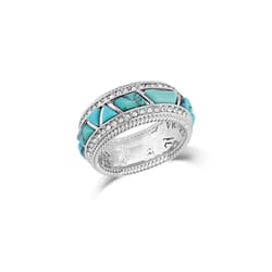 Montana Silversmiths Women's High Noon Cobblestone Silver/Turquoise Ring Water Resistant Size 9