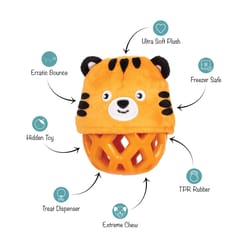 Pet Shop By Fringe Studio Multicolored Plush/Rubber Go Get Em Tiger Dog Toy