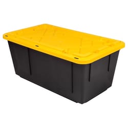 Greenmade 40 gal Black/Yellow Snap Lock Storage Box Stackable