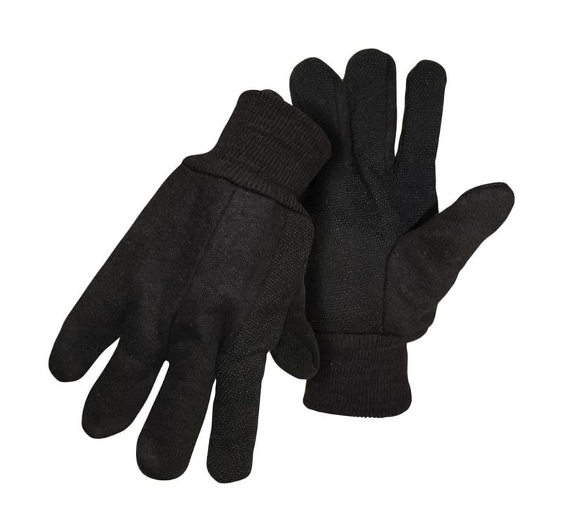 brown cotton work gloves