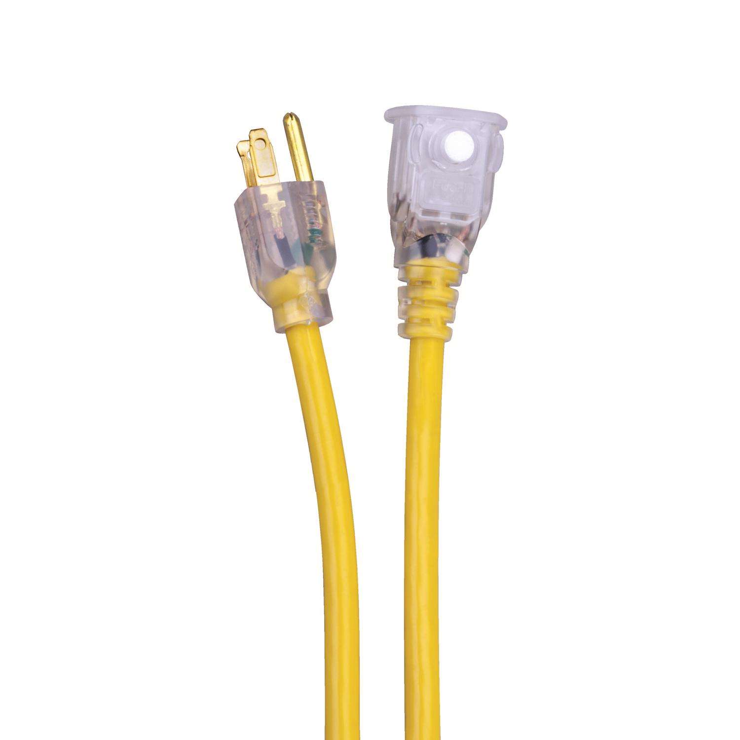 Clear Power 50ft 14/3 SJTW Yellow Outdoor Extension Cord & Heavy