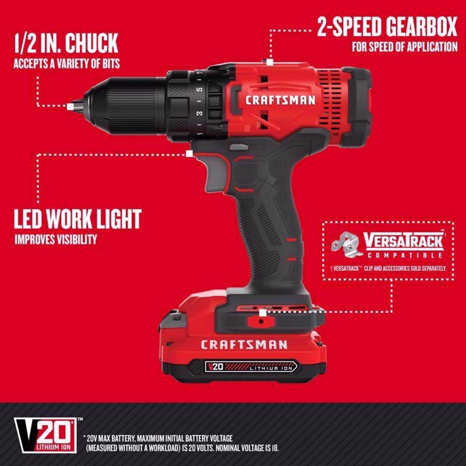 V20* Cordless 1/2-in Impact Wrench Kit (1 Battery)