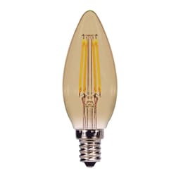 Satco C11 E12 (Candelabra) LED Bulb Amber 40 Watt Equivalence 1 pk