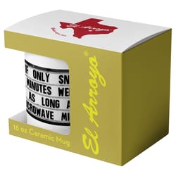 El Arroyo 16 oz Snooze Minutes White BPA Free Mug