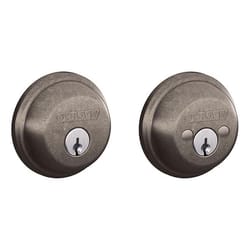 Schlage B-Series Distressed Nickel Zinc Double Cylinder Deadbolt