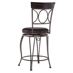 Linon Home Decor Black Polyurethane Swivel Barstool 24 in.