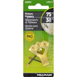 HILLMAN Brass-Plated Classic Picture Hanger 75 lb 1 pk